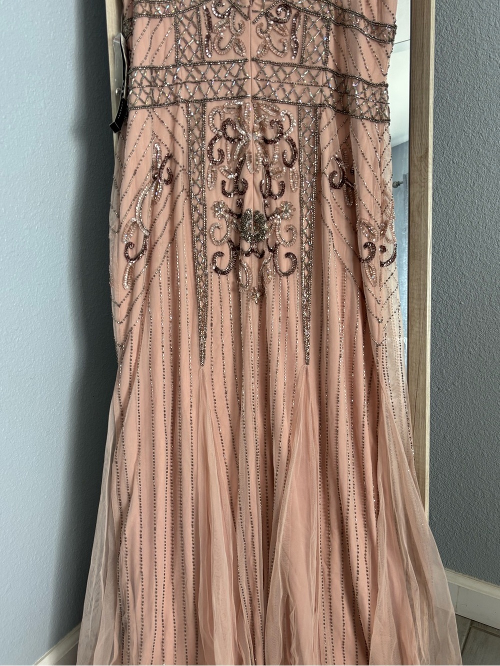 Macy's Blush Pink Beaded Embellished Maxi Dress - Picture 8 of 10